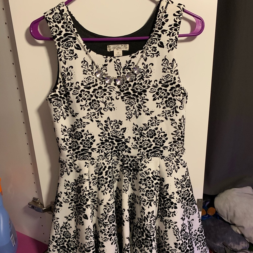 Black and White Floral Dress